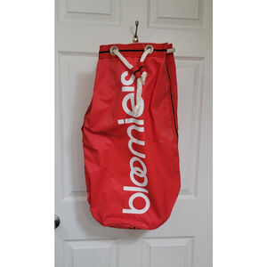 Vintage BLOOMIE'S Bloomingdales Red Duffle Carry Drawstring Laundry Bag